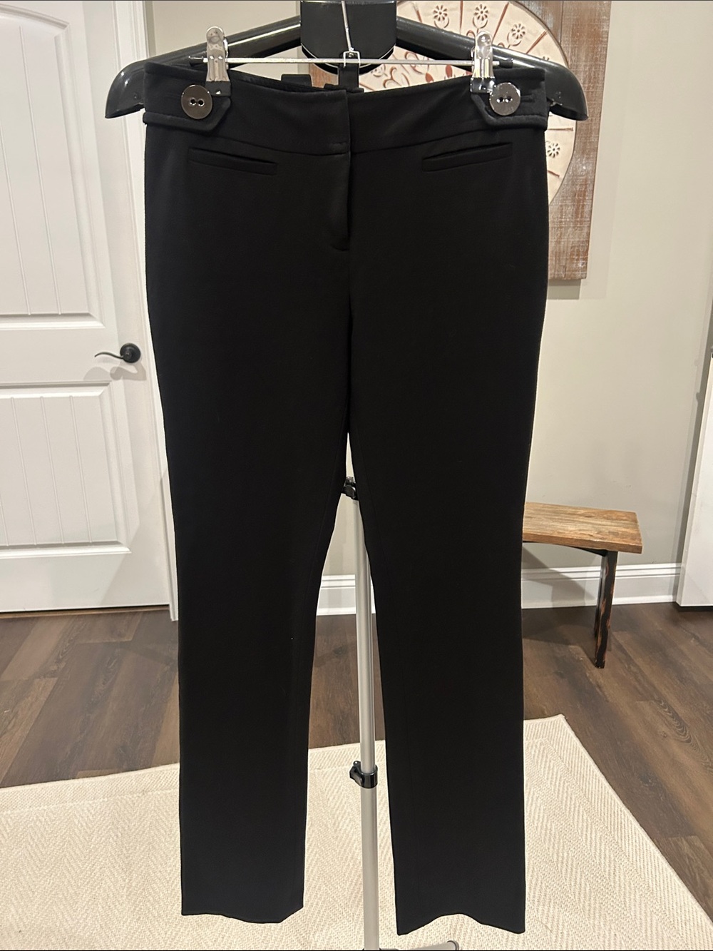 Ann Taylor NWT Black Slim Straight Dress Trousers / great style / great fabric